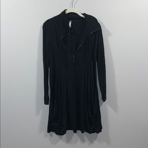 Black long sleeve T-shirt dress